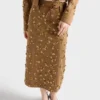 Falda midi con bordado en forma de chevron Falda midi con bordado en forma de chevron
