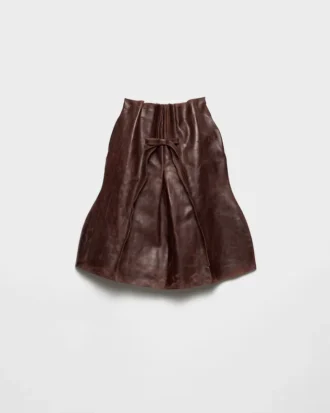 Falda midi de cuero