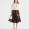 Falda midi de cuero