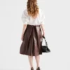 Falda midi de cuero