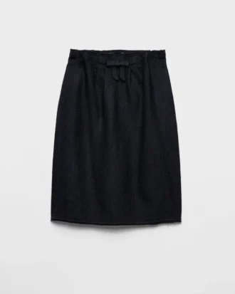 Falda midi de lana Chevron