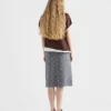 Falda midi de lana con rayas finas adornada Falda midi de lana con rayas finas adornada