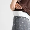 Falda midi de lana con rayas finas adornada Falda midi de lana con rayas finas adornada