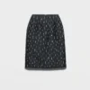 Falda midi de neopreno bordada Falda midi de neopreno bordada