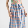 Falda midi de popelín a cuadros Falda midi de popelín a cuadros