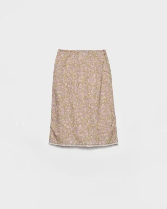 Falda midi de Re-Nylon con estampado floral Falda midi de Re-Nylon con estampado floral