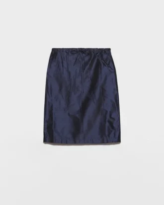 Falda midi de tafetán