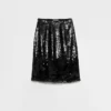 Falda midi de terciopelo bordado Falda midi de terciopelo bordado