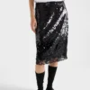 Falda midi de terciopelo bordado Falda midi de terciopelo bordado