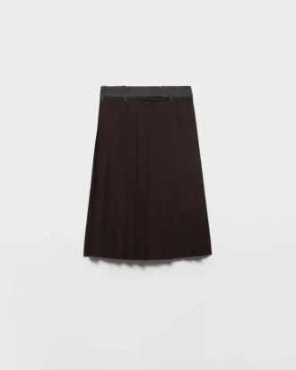 Falda midi plisada con costura rush
