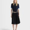 Falda midi plisada con costura rush Falda midi plisada con costura rush