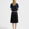 Falda midi plisada con costura rush Falda midi plisada con costura rush