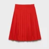 Falda midi plisada de gabardina Falda midi plisada de gabardina