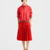 Falda midi plisada de gabardina Falda midi plisada de gabardina