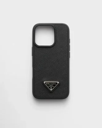 Funda de cuero Saffiano para iPhone 16 Pro