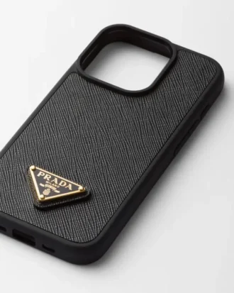 Funda de piel Saffiano para iPhone 15 Pro