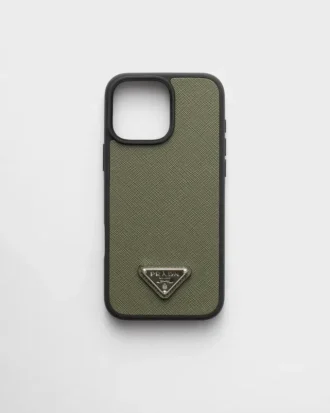 Funda de piel Saffiano para iPhone 16 Pro Max