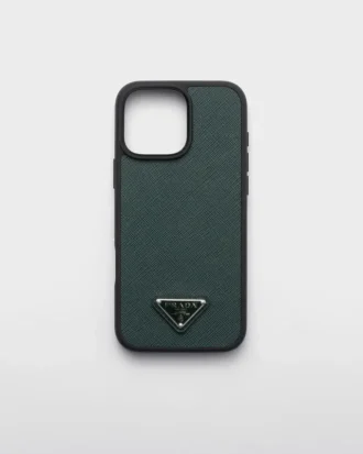 Funda de piel Saffiano para iPhone 16 Pro Max