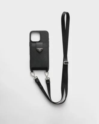Funda de piel Saffiano para iPhone 16 Pro Max