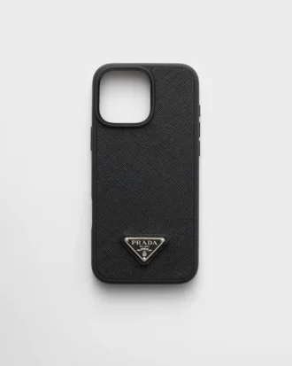 Funda de piel Saffiano para iPhone 16 Pro Max