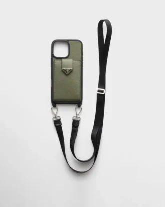 Funda de piel Saffiano para iPhone 16 Pro Max