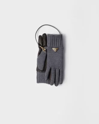 Guantes de lana y piel napa