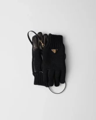 Guantes de lana y piel napa