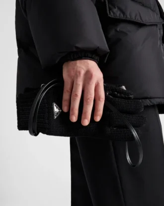 Guantes de lana y piel napa