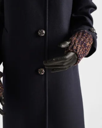 Guantes de piel napa y punto melange Guantes de piel napa y punto melange