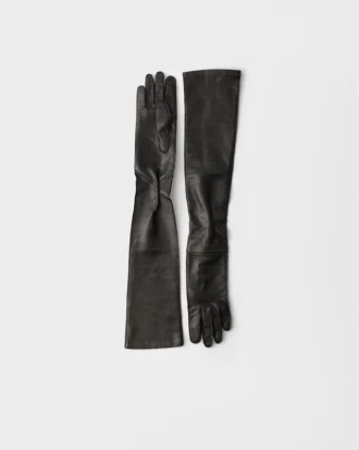 Guantes largos de cuero