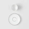 Juego de cuatro tazas de espresso de porcelana – Rayas