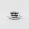 Juego de cuatro tazas de espresso de porcelana – Tablero de ajedrez
