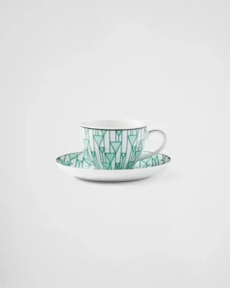 Juego de cuatro tazas de espresso de porcelana – Verde Viena