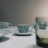 Juego de cuatro tazas de espresso de porcelana – Verde Viena