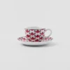 Juego de cuatro tazas de espresso de porcelana – Vienna Red