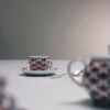 Juego de cuatro tazas de espresso de porcelana – Vienna Red