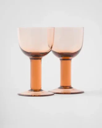 Juego de dos copas de vino blanco de cristal – Plinth