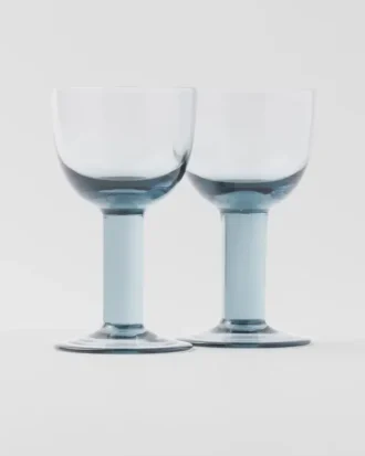 Juego de dos copas de vino blanco de cristal – Plinth