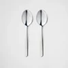 Juego de dos cucharas de té de acero inoxidable Juego de dos cucharas de té de acero inoxidable