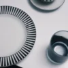Juego de dos platos de postre de porcelana – Rayas