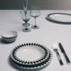 Juego de dos platos hondos de porcelana – Tablero de ajedrez
