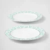 Juego de dos platos llanos de porcelana – Verde Viena