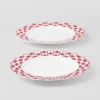 Juego de dos platos llanos de porcelana – Vienna Red