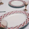 Plato de servir mediano de porcelana – Vienna Red