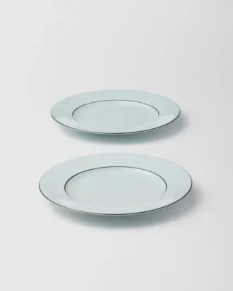 Juego de dos platos para pan de porcelana – Celadón