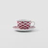 Juego de dos tazas de capuchino de porcelana – Vienna Red
