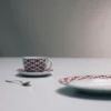 Juego de dos tazas de capuchino de porcelana – Vienna Red