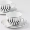 Juego de dos tazas de té de porcelana – Rayas