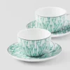 Juego de dos tazas de té de porcelana – Verde Viena