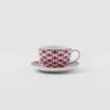 Juego de dos tazas de té de porcelana – Vienna Red